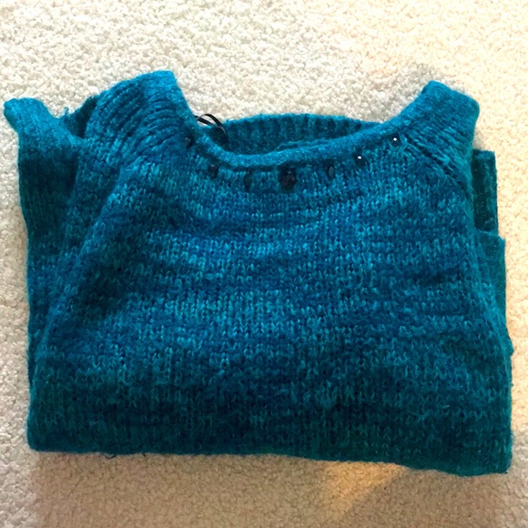 Turquoise Crewneck Sweater - Picture 1 of 3